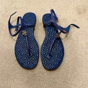 Tory Burch Blue Sandals Soft Fabric Chic Design